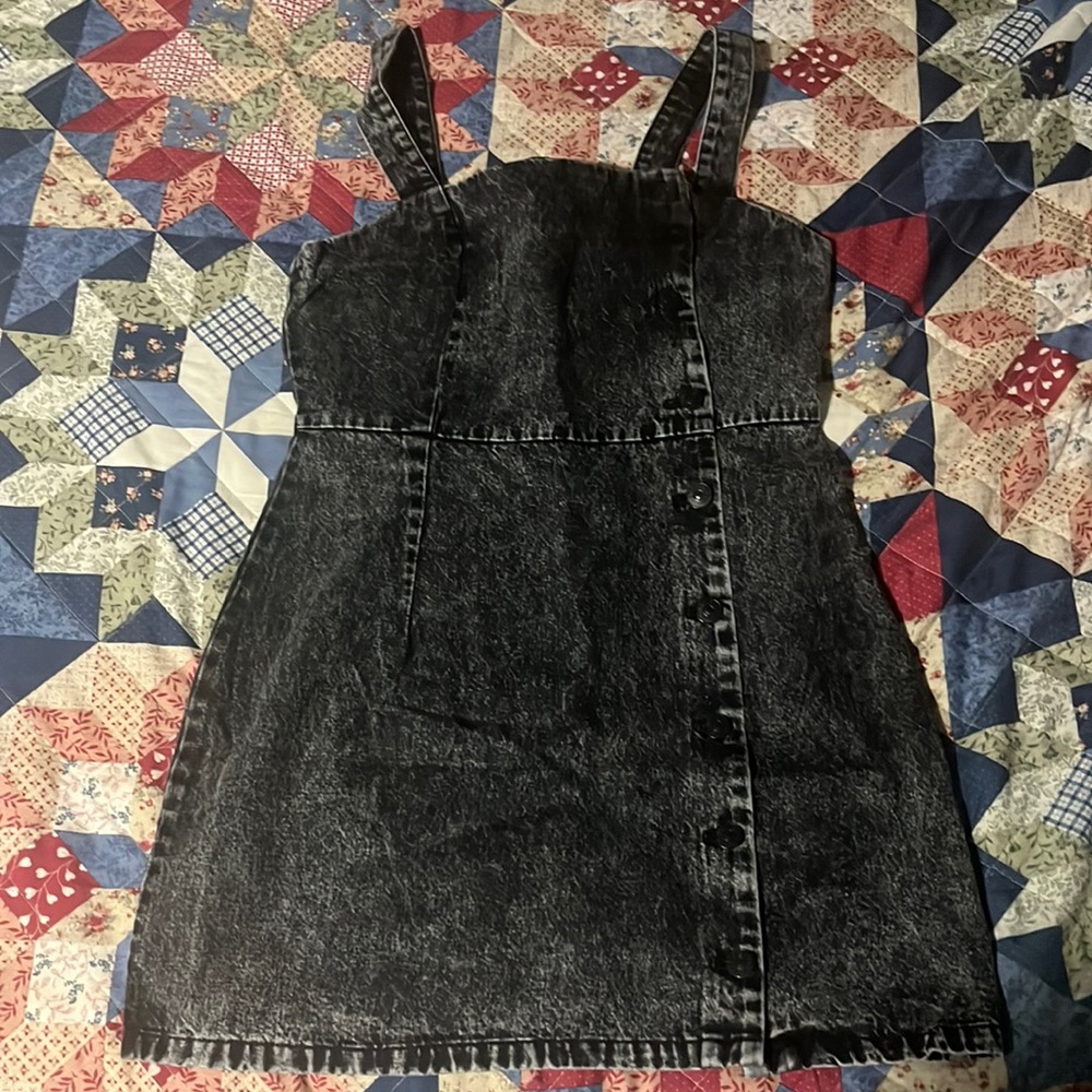 Black denim dress